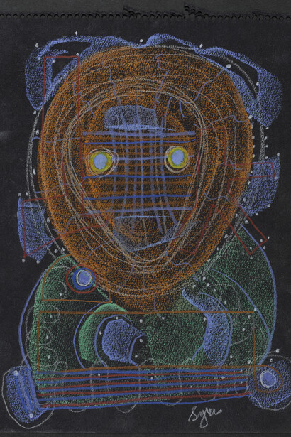 David Syre, Bear in the Universe, 2017, prisma crayon on paper, 38x28cm