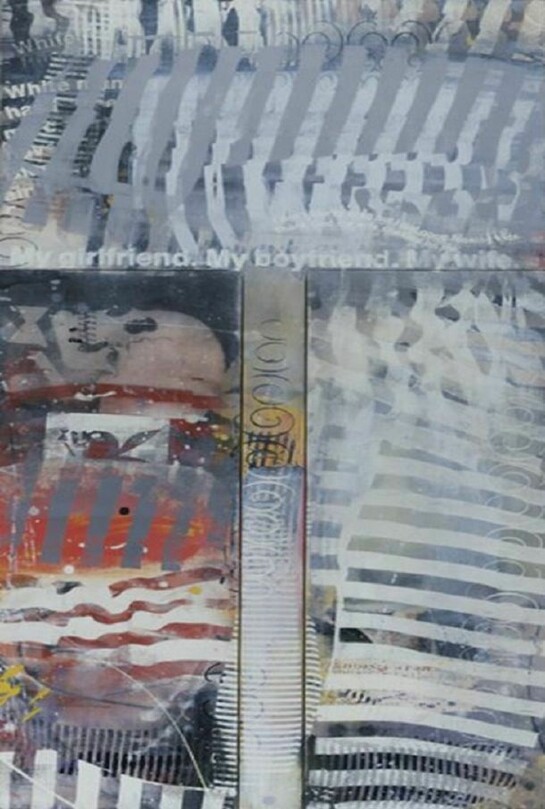 Richard Prince, Untitled (Protest Painting), 1994, acrylic and silkscreen on canvas, 91.1 x 45.4 cm, ©Richard Prince, Courtesy of Skarstedt