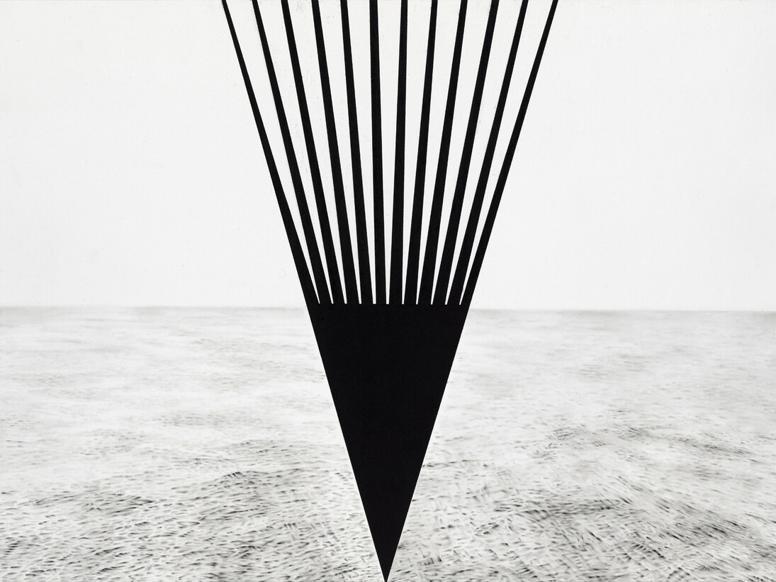 Debra Barrera, Sea to Space / Tanegashima, 2014, graphite and coal on paper, 20 1/8” x 29”, Courtesy of the artist and Moody Gallery, Houston, Texas
