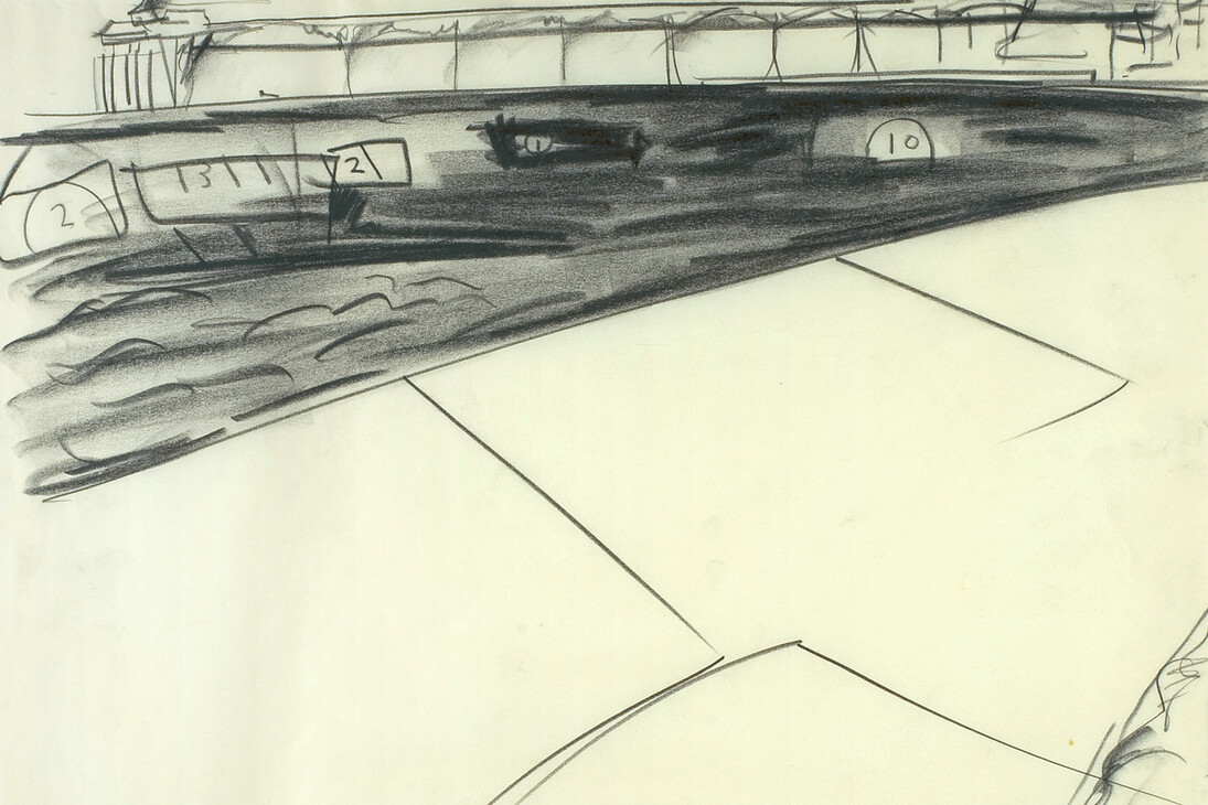 Peter Lanyon. Clevedon Study VI 1964 charcoal on paper 15 1/2 x 19 1/2 in/ 39.4 x 49.5 cm