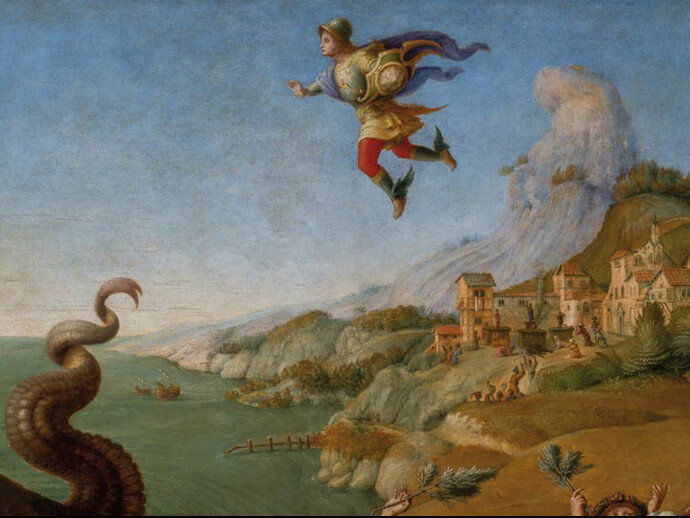 Piero di Cosimo, Andromeda liberata da Perseo, particolare, Firenze, Galleria degli Uffizi