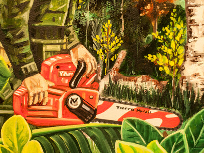 Cuadro de la exposición «Tierra Móvil» de Óscar Villalobos