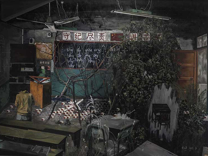 Ma Wenting, Willy, Why Do You Cry?, 2012
Oil on canvas, 57 7/8 x 78 3/4 inches (147 x 200 cm)