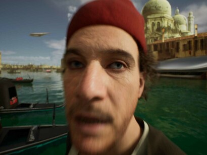 In the video installation, the various characters provide the viewer with their own vision and memory of Venice through a superimposition of images