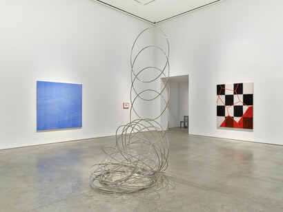 Tala Madani, Larry Johnson, Alicja Kwade, Mary Heilmann, 303 Gallery: 40 Years, exhibition view. Courtesy of 303 Gallery. Photo: Justin Craun