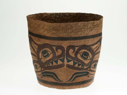 Basket painted by Charles Edenshaw and woven by his wife Isabella Edenshaw, Haida, 1921. Gift of the Art Association of Montreal, ACC1811 © McCord Museum