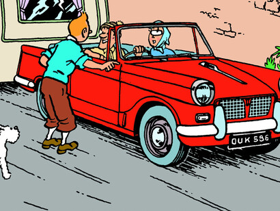 Triumph Herald. "La isla negra", version  1966. © Hergé  Tintinimaginatio, 2025