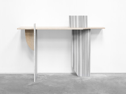Robert Stadler, Cut_Paste #1, 2013, marble, aluminium, h112 l150 w51 cm / h44 l59 w20 in, limited edition of 8 + 4 ap, Courtesy Carpenters Workshop Gallery 