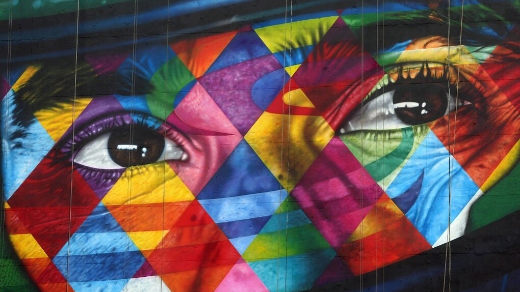Ayrton Senna: Painel do artista plástico e grafiteiro Eduardo Kobra em São Paulo.