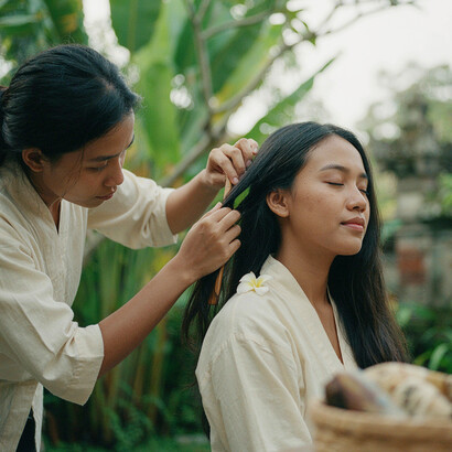 Cocco, aloe vera, avocado, oli tropicali, infusi di piante e fiori profumati diventano parte di una cura che unisce benessere dei capelli e rilassamento del corpo