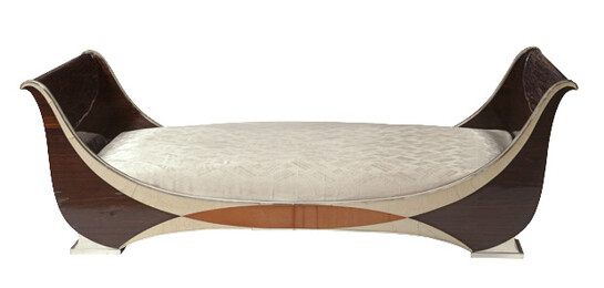 Daybed, Marcel Coard (1889-1975)ca. 1930 Paris rosewood, silver, imitation ivory, silver-plated bronzeH 71 cm; T 107 cm; L 200 cm