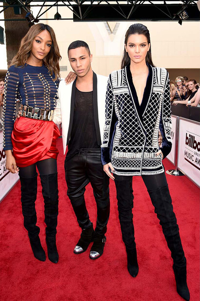 Balmain per H&M. Kendall Jenner, Olivier Rousteing, Jourdan Dunn