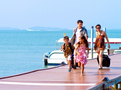 Recién llegados de un paseo en barco