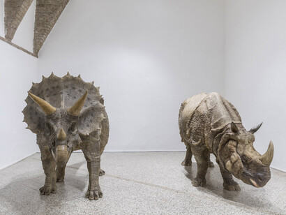 Sun Yuan and Peng Yu. Courtesy of Galleria Continua