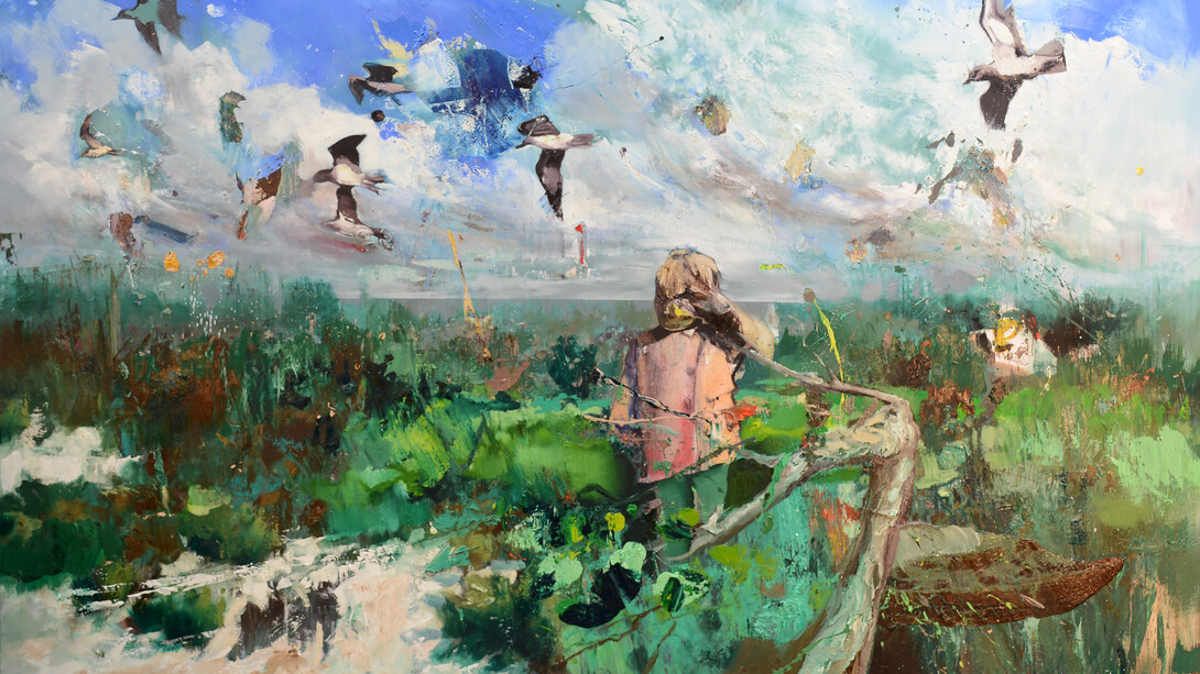 Dayron Gonzalez, Lost, 2017 oil on canvas 80x110 in 