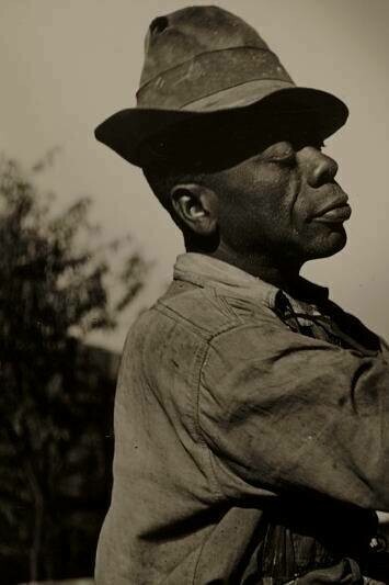 William Edmondson concentrating on his art work