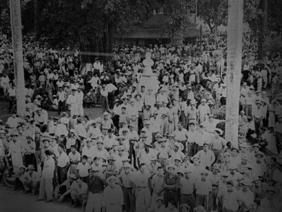 Obreros en huelga, El Progreso, Honduras, 1954