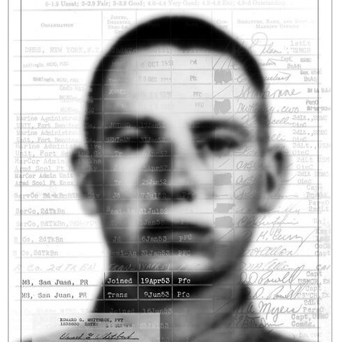 USMC North American origin: Edward Witbeck, Robert Clark, Jr., Merl F. Bennett, Bonnie Donahue (detail), archival digital prints,
20” x 54”, 2011. Courtesy of the artist and Kingston Gallery