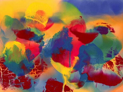 Swirling colors representing the storm within, where pain transforms into breathtaking beauty 