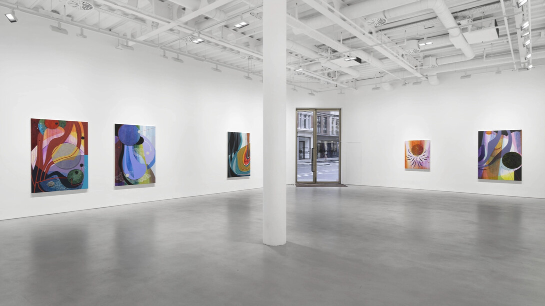 Carrie Moyer, Always Venus, never Mars, exhibition view. Courtesy of Pilar Corrias Gallery
