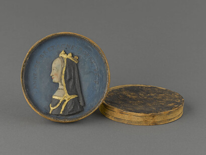 Ritratto di Anna di Bretagna in scatola di cuoio