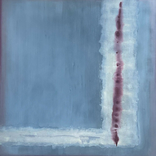 Laura Manuel, Sanctuary, Acrylic and Sand on Canvas 48 x 48"