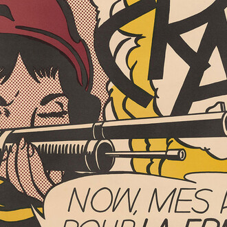 Roy Lichtenstein, Crak! [print] (detail), 1963 [often given as 1964]. Courtesy of Morgan Library & Museum