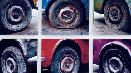 Fiat Nasr (2006) series of 6 C-prints on aluminum 60 x 60 x 60 cm each one.  Courtesy: the artist and GALLERIA CONTINUA, San Gimignano / Beijing / Les Moulins
