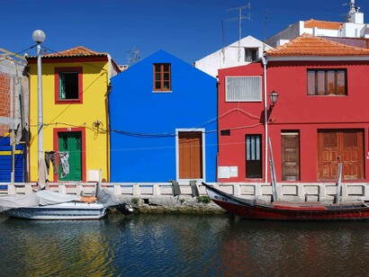 Portugal. Casas de colores en Aveiro
