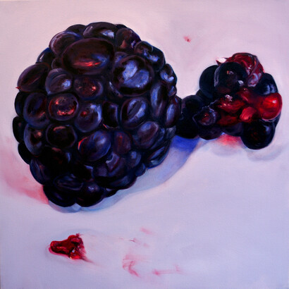 Edie Nadelhaft, Twice Shy No. 2 (Blackberries), 2014, Oil on canvas, 24 x 24 inches; 61 x 61 cm