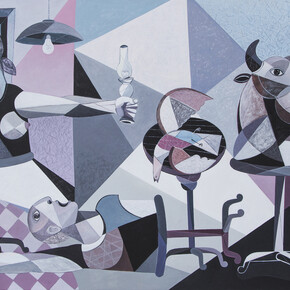 Oussama Diab, What Happened Here - In the Company of Picasso, 2015,  Acrylic on canvas, 185 x 295 cm
image