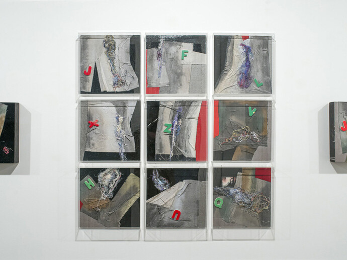 Claudio Marini, Untitled, 2014, mixed media on wood, 30 x 30 cm (each)