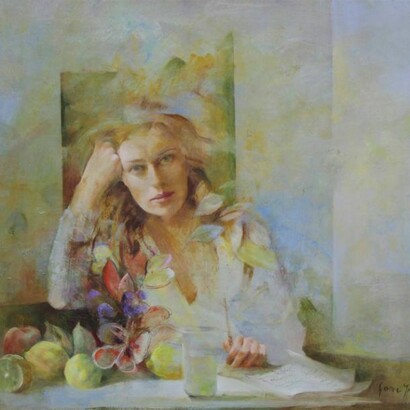 Garma IriarteLa Pausa, Oil on Canvas, 21.5" x 26"