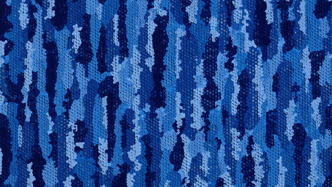Martin Kline, Camo bluebot, 2025. Courtesy of Heather Gaudio Fine Art 