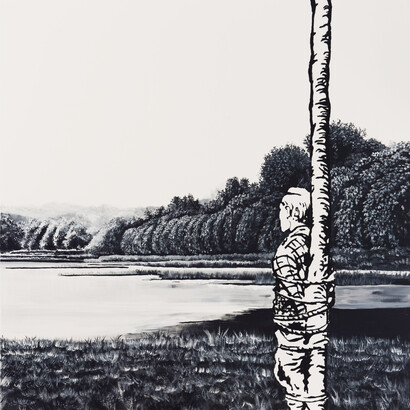 Farhad Moshiri, "Captive" (detail) 2014, Acrylic and beads on canvas on board, 118 1/8 x 59 1/16 inches / 300 x 150 cm, Courtesy Galerie Perrotin