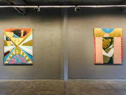 Adébayo Bolaji, What the flame could never burn, exhibition view. Courtesy of Nature Morte