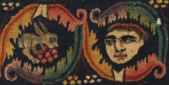 Clavus, 4th-5th A.D.Egyptlinen with coloured appliqué, warp: linen, weft: woolH 10 cm; L 126 cm