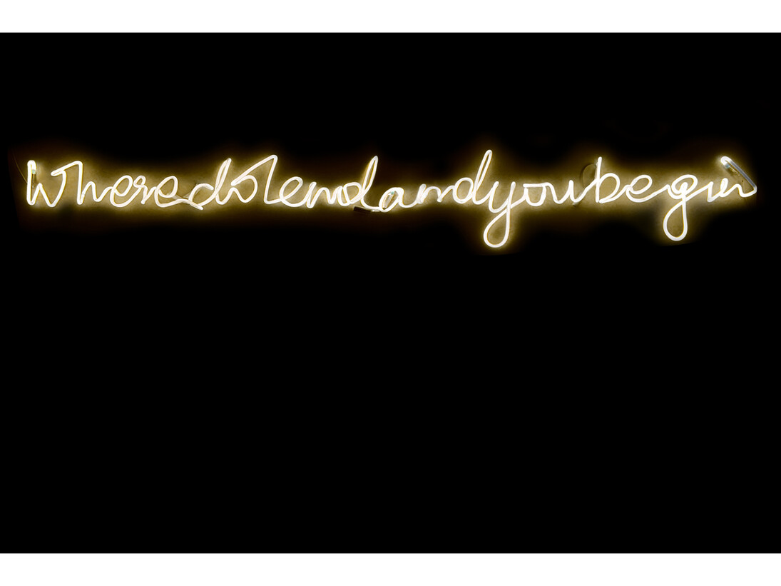 Shilpa Gupta, Where Do I End and You Begin, 2012, Neon
