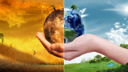 Side-by-side comparison of the impact on the planet Earth