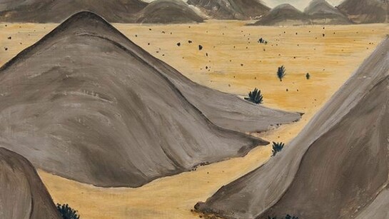 Henrietta Simson, Travel Special - Ultimate Sahara, Oil and pigment on gesso panel, 25.5 x 23.6 in. (65 x 60 cm)