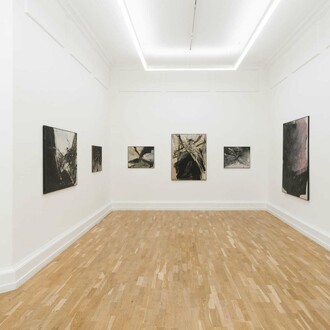 Rafael Canogar, Imprints (Paintings 1958 - 1962), exhibition view. Courtesy of The Mayor Gallery