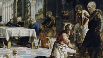 Detalle de «El Lavatorio», Tintoretto, 1548-1549