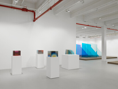 Larry Bell. Still Standing. Installation view @Larry Bell Photo: Dan Bradica