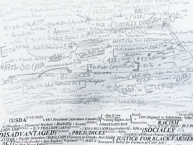 Gabriel Delgado, Farmer's COVID relief, graphite and ink on paper, mounted on canvas, 22x30 in