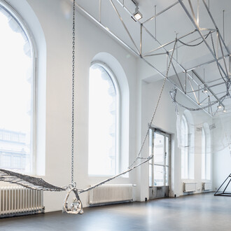 Maija Fox and Valo Vairio, A base for a crane, exhibition view. Courtesy of Galleria Sculptor