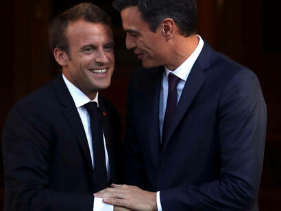 Pedro Sánchez con Macron 