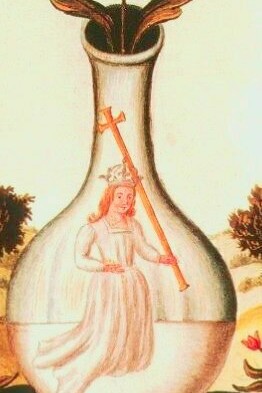 Imagen del libro "Pretiosissimum Donum Dei" de Georges Aurach, editado en el siglo XVII