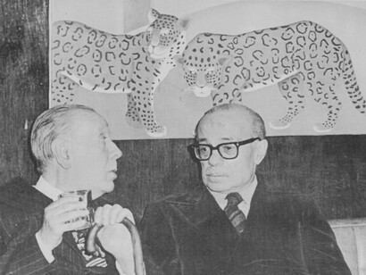 Jorge Luis Borges (Premio Cervantes 1979) y Ernesto Sábato (Premio Cervantes 1984) conversan