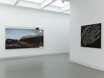 Various artists, Paintings and polaroids / A chair, a clock, a shirt, a car, exhibition view. Courtesy of Annet Gelink Gallery