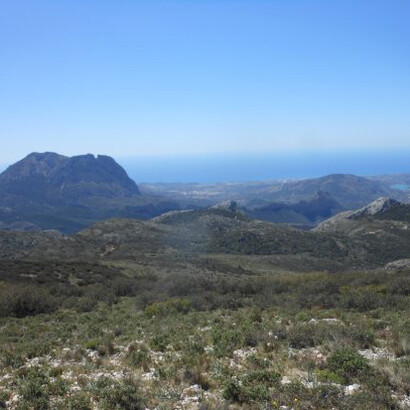 Vista de la sierra de Aitana, Alicante, España